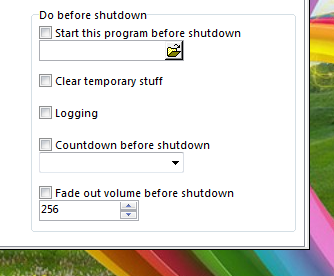 Do before shutdown section under Advanced option.