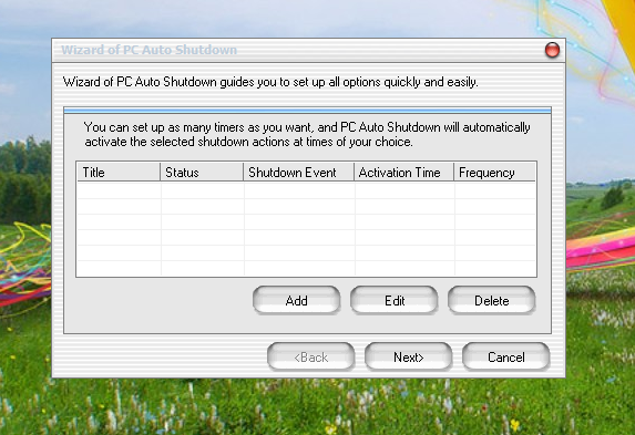 PC auto Shutdown software running on Windows 7