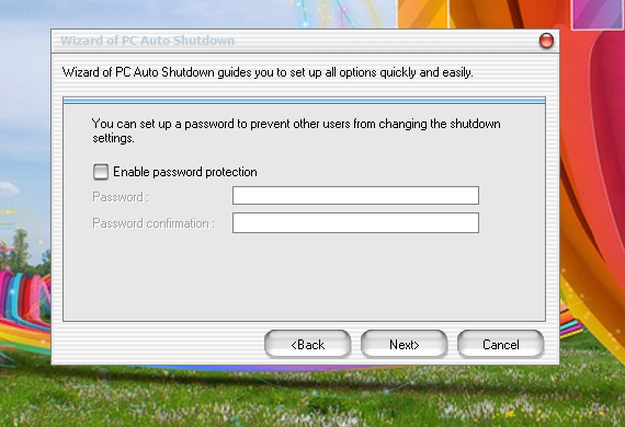 Password protect shutdown settings of PC Auto Shutdown