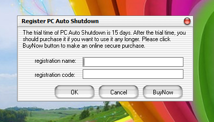 Register PC Auto Shutdown