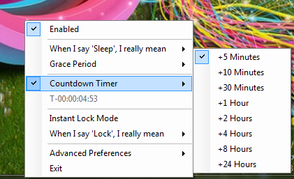 Set a Countdown Timer to put the Computer to sleep after the countdown stops.