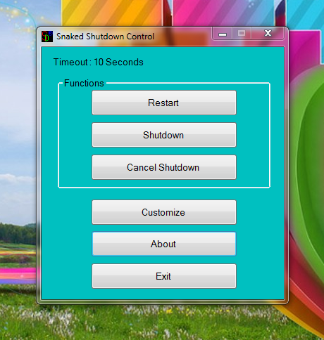 Snaked Shutdown Control on Windows 7