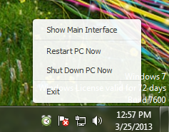 You can still shutdown your computer manually by right Clicking on the tray icon of Wise Auto Shutdown software and clicking the desired option